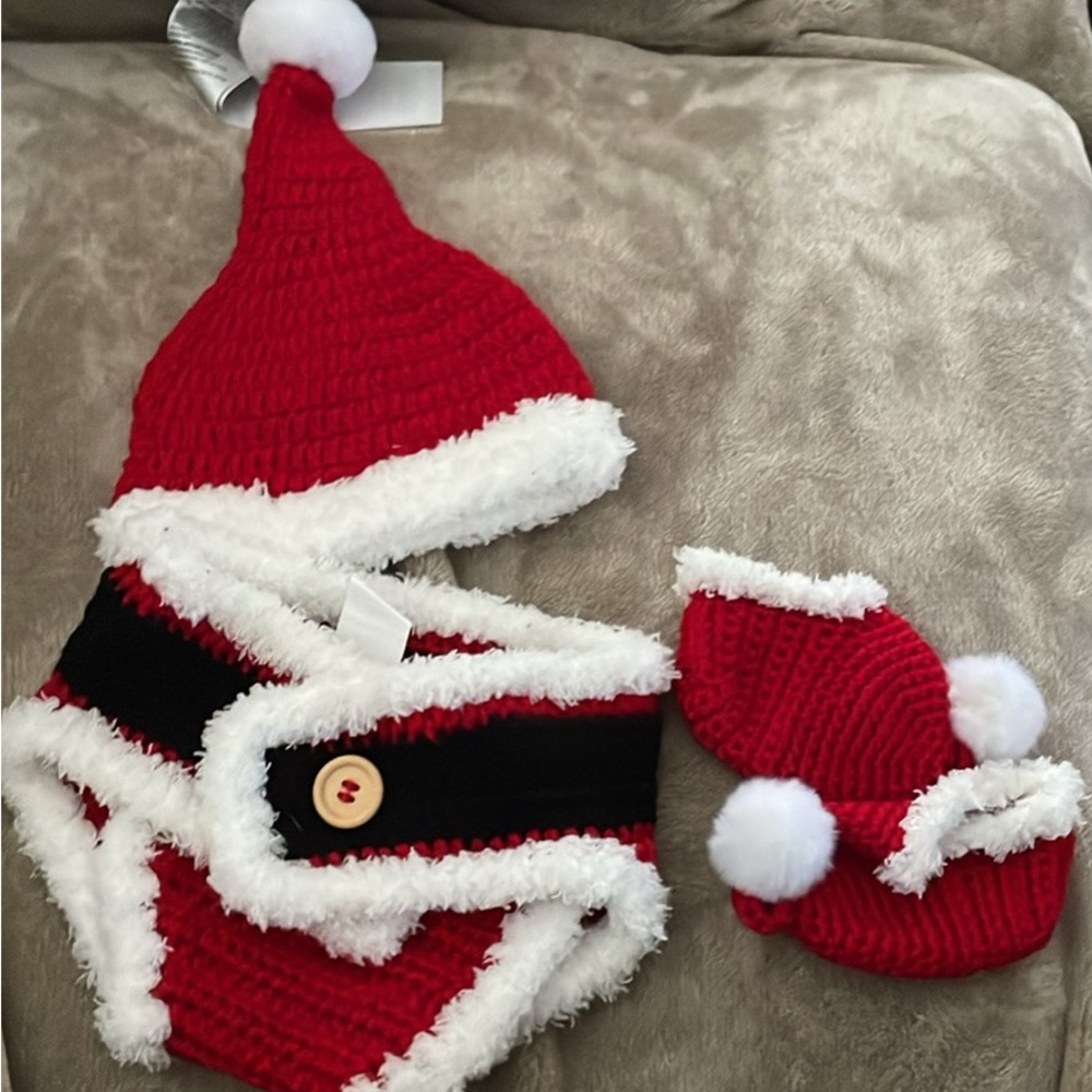Festive Red and White Santa Baby Set